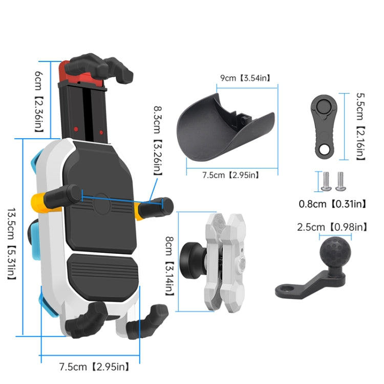 Colorful Motorcycle Shock-absorbing Navigation Mobile Phone Holder - Mirror Mount