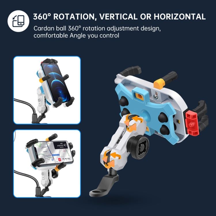 Colorful Motorcycle Shock-absorbing Navigation Mobile Phone Holder - Mirror Mount