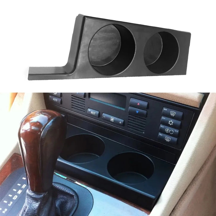 For BMW 5 Series E39/528i/530i/M5 Left-hand Drive Car Central Control Cup Holder, Color: Rosewood Color With Groove