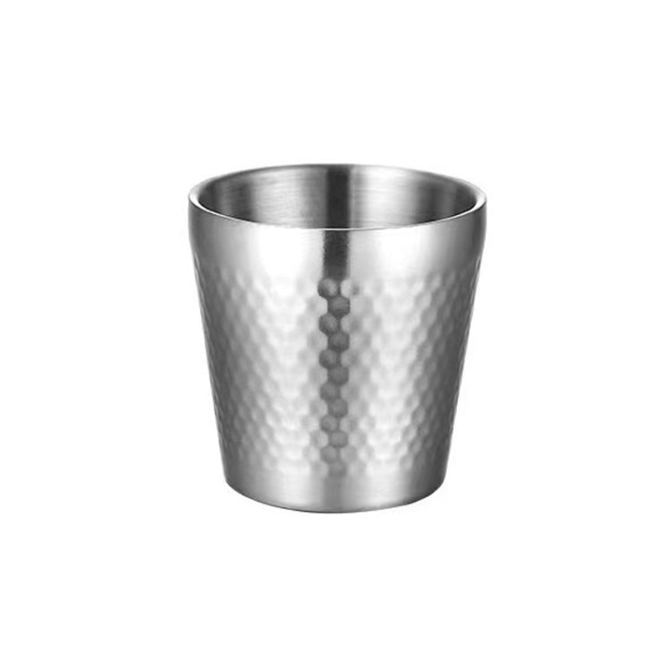 175ml 304 Stainless Steel Hammer Mug Thickened Double-Layer Restaurant Tea Cups