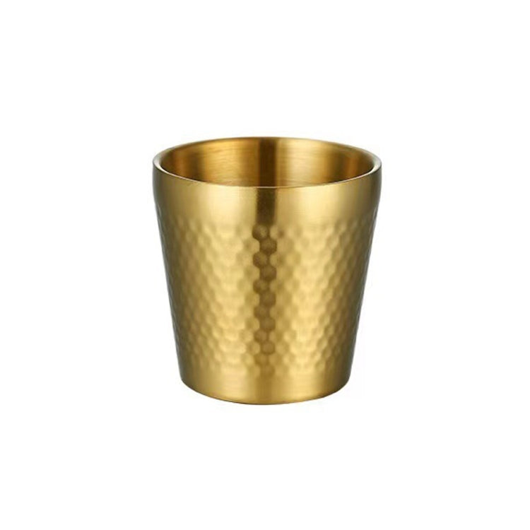 175ml 304 Stainless Steel Hammer Mug Thickened Double-Layer Restaurant Tea Cups
