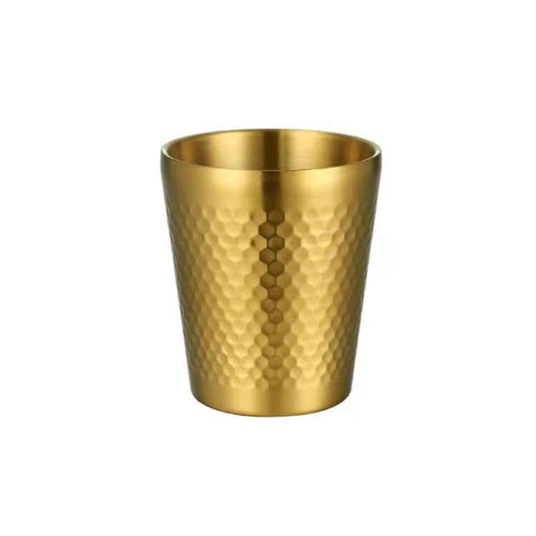 260ml 304 Stainless Steel Hammer Mug Thickened Double-Layer Restaurant Tea Cups
