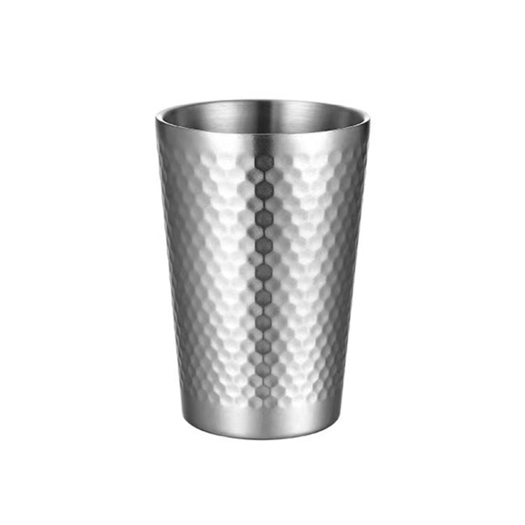 350ml 304 Stainless Steel Hammer Mug Thickened Double-Layer Restaurant Tea Cups