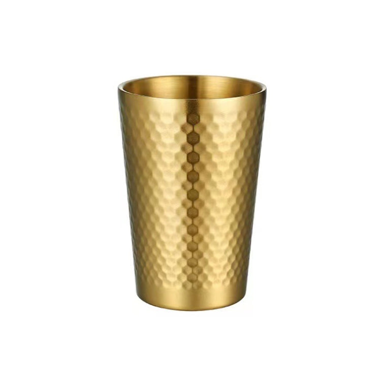 350ml 304 Stainless Steel Hammer Mug Thickened Double-Layer Restaurant Tea Cups