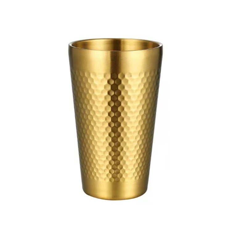 450ml 304 Stainless Steel Hammer Mug Thickened Double-Layer Restaurant Tea Cups