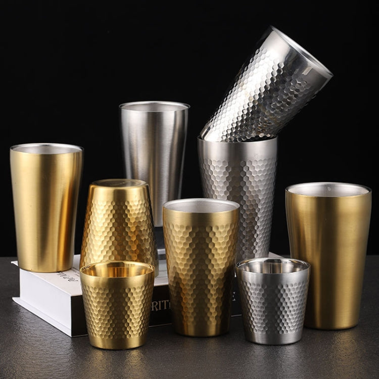 175ml 304 Stainless Steel Hammer Mug Thickened Double-Layer Restaurant Tea Cups