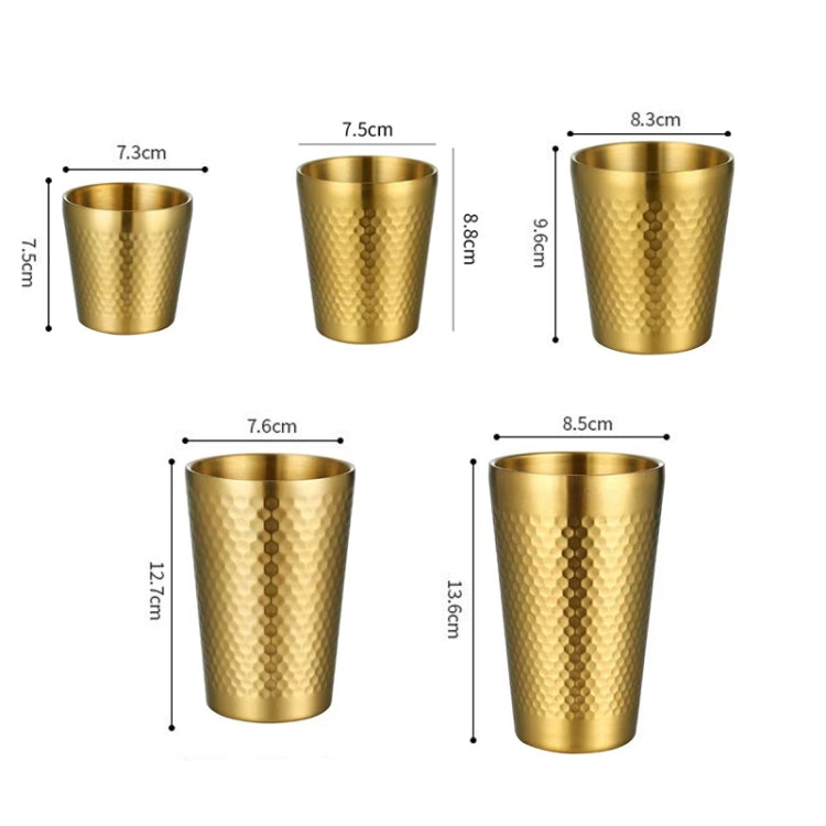 175ml 304 Stainless Steel Hammer Mug Thickened Double-Layer Restaurant Tea Cups