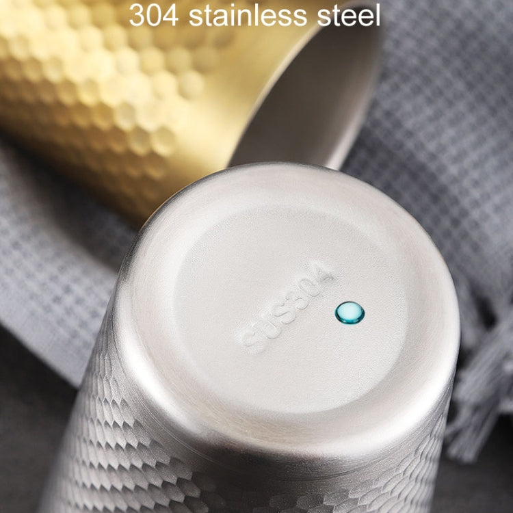 175ml 304 Stainless Steel Hammer Mug Thickened Double-Layer Restaurant Tea Cups