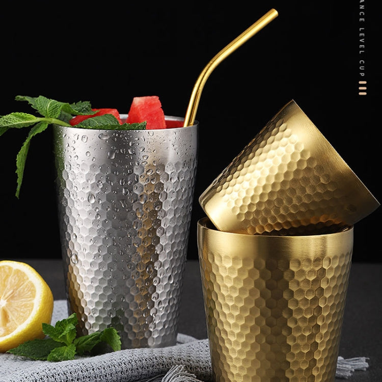 175ml 304 Stainless Steel Hammer Mug Thickened Double-Layer Restaurant Tea Cups