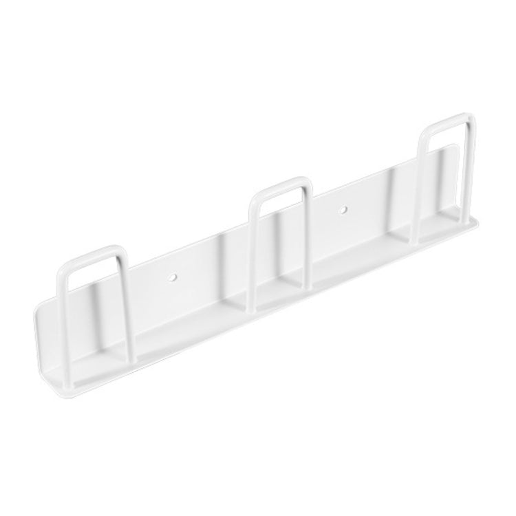 Household Glass Cup Holder Inverted Cup Hanger Bar Free Hole Wall Mounted Drainage Mug Shelf, Color: 3 Position  - White