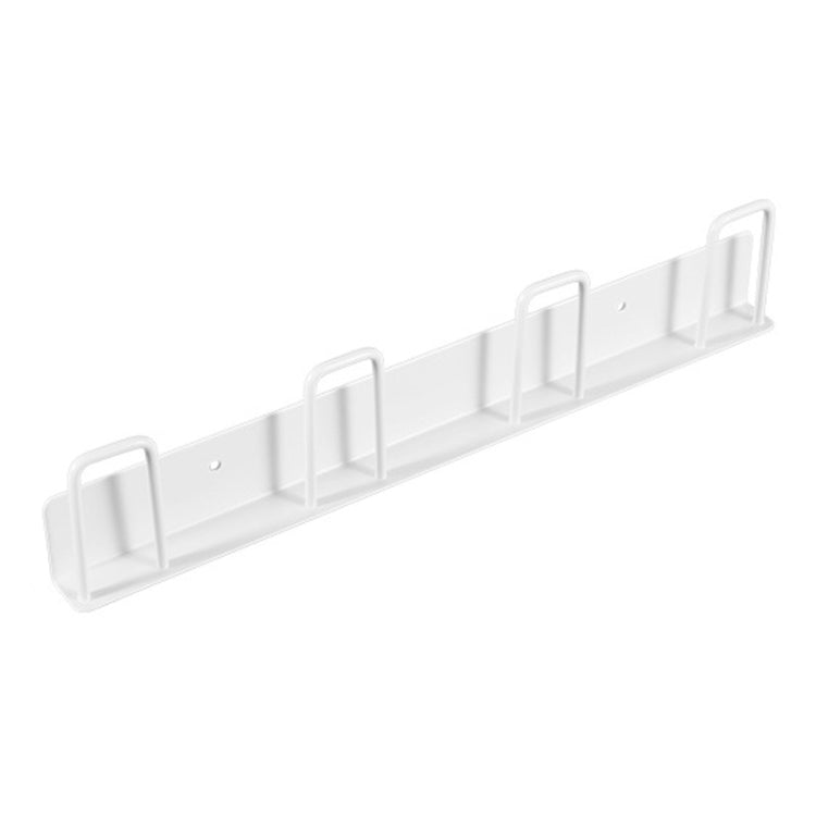 Household Glass Cup Holder Inverted Cup Hanger Bar Free Hole Wall Mounted Drainage Mug Shelf, Color: 4 Position  - White