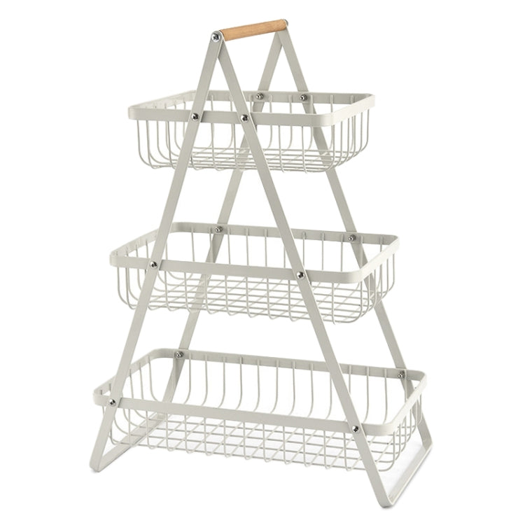 3-Layer Handheld Fruit Basket Removable Living Room Kitchen Bread Snacks Storage Basket, Color: White