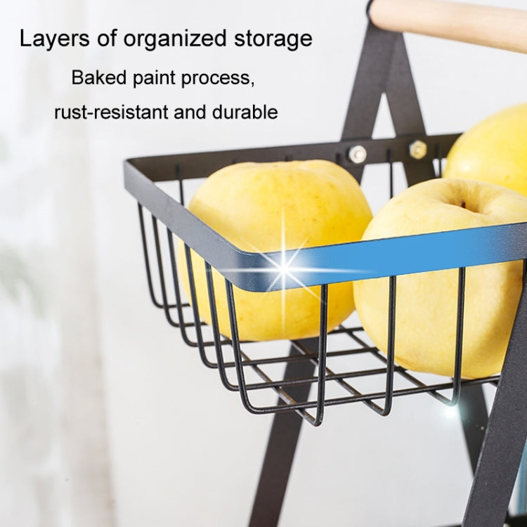 3-Layer Handheld Fruit Basket Removable Living Room Kitchen Bread Snacks Storage Basket, Color: Gray