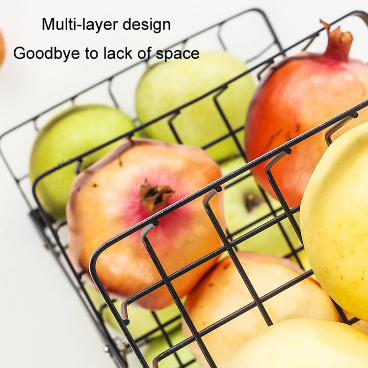 3-Layer Handheld Fruit Basket Removable Living Room Kitchen Bread Snacks Storage Basket, Color: White