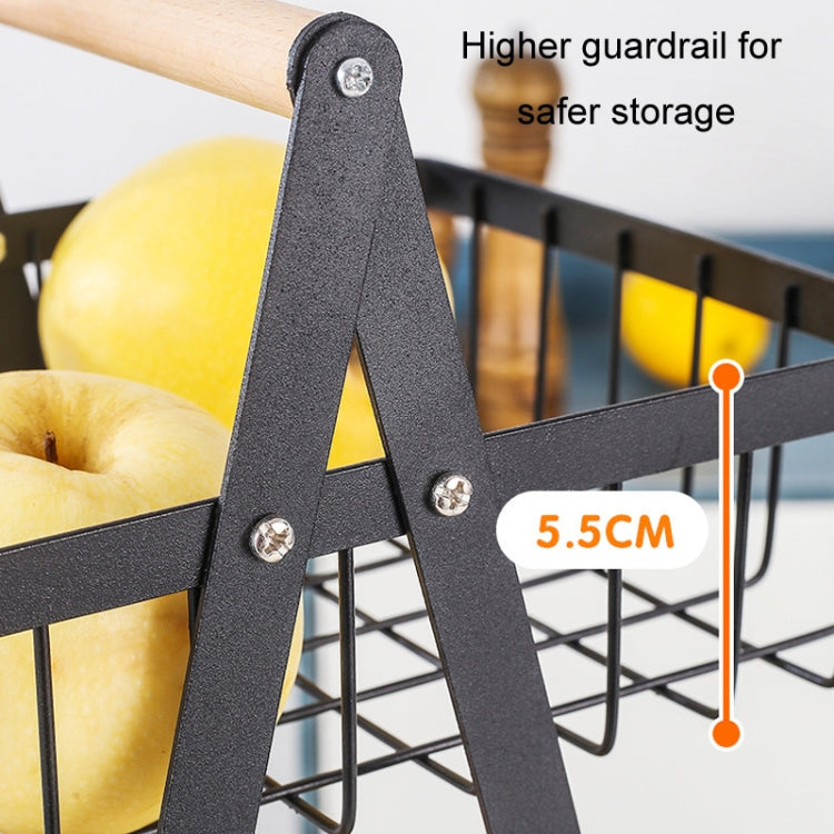 3-Layer Handheld Fruit Basket Removable Living Room Kitchen Bread Snacks Storage Basket, Color: Gray