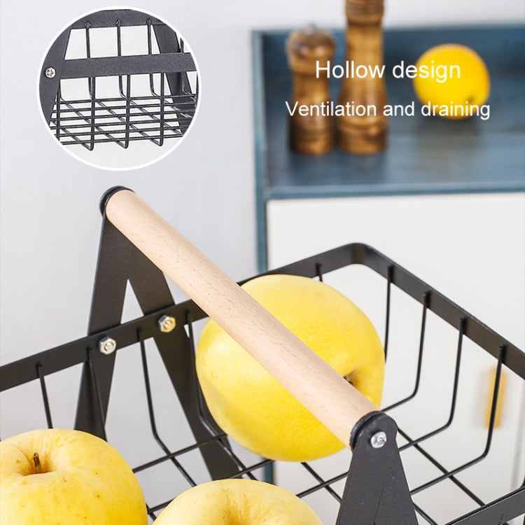 3-Layer Handheld Fruit Basket Removable Living Room Kitchen Bread Snacks Storage Basket, Color: Black