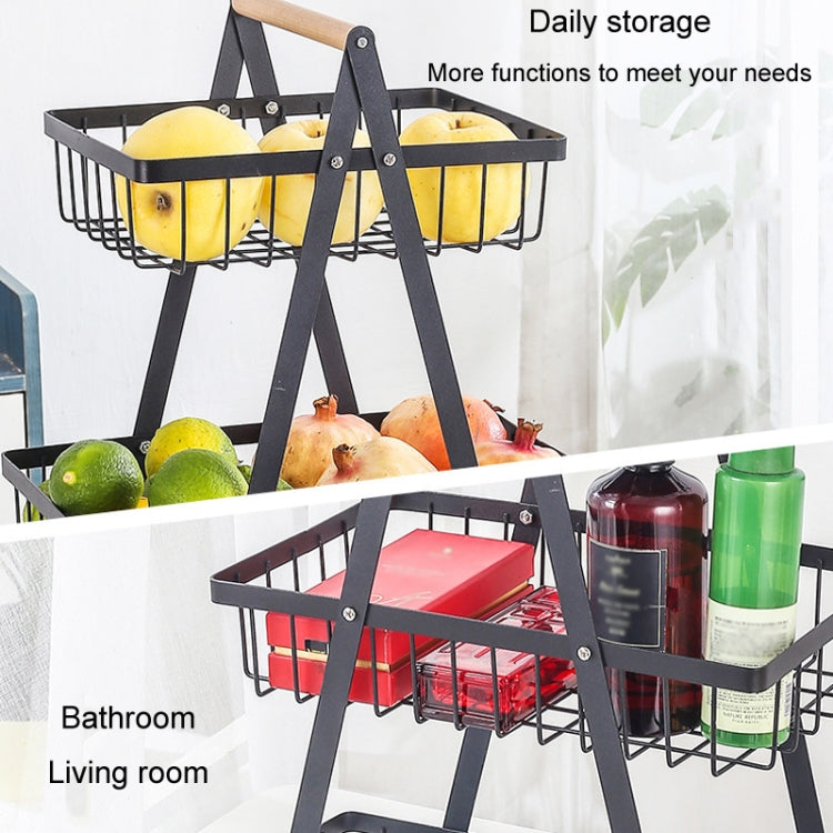 3-Layer Handheld Fruit Basket Removable Living Room Kitchen Bread Snacks Storage Basket, Color: White
