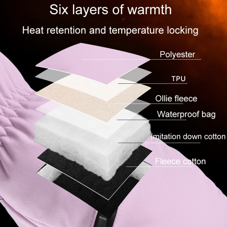Winter Padded Ski Gloves Outdoor Windproof Warm Sports Gloves, Size: M