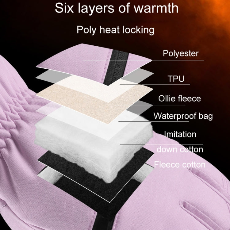 Winter Padded Ski Finger Gloves Outdoor Windproof Warm Sports Gloves, Size: M