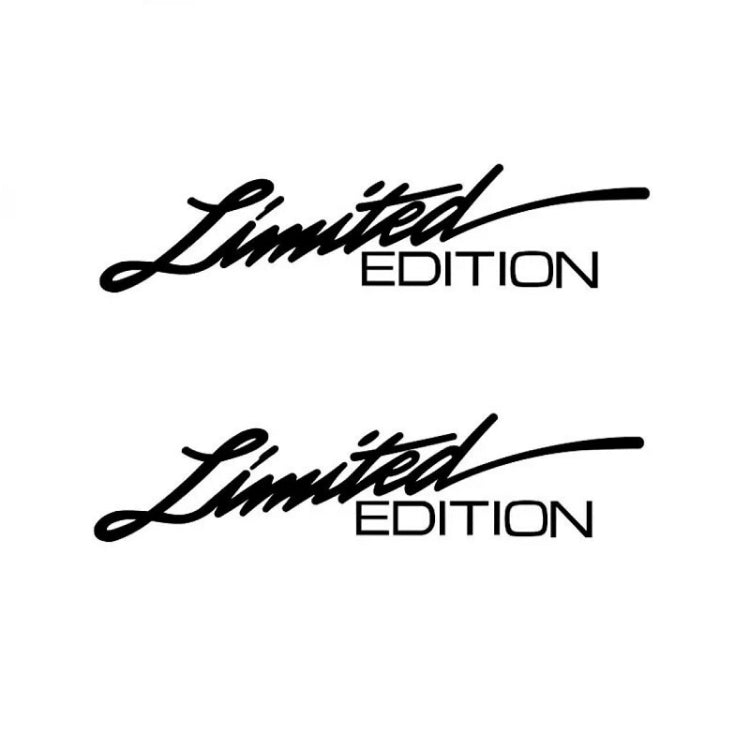 2pcs English Limited Edition Car Decorative Stickers - Black