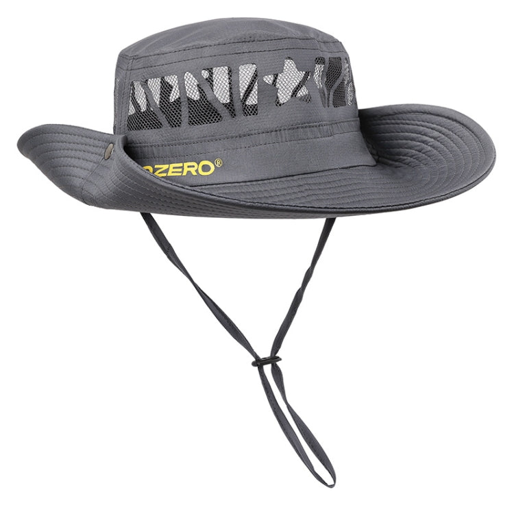 OZERO Summer Sun Shade Sunscreen Hat Outdoor Camping Breathable Large Brim Fisherman Hat, Color: 0069 Gray