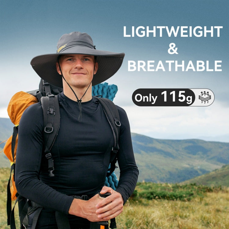 OZERO Summer Sun Shade Sunscreen Hat Outdoor Camping Breathable Large Brim Fisherman Hat, Color: 0069 Navy