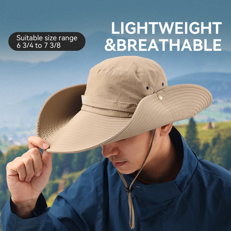 OZERO Summer Sun Shade Sunscreen Hat Outdoor Camping Breathable Large Brim Fisherman Hat, Color: 0069 Navy