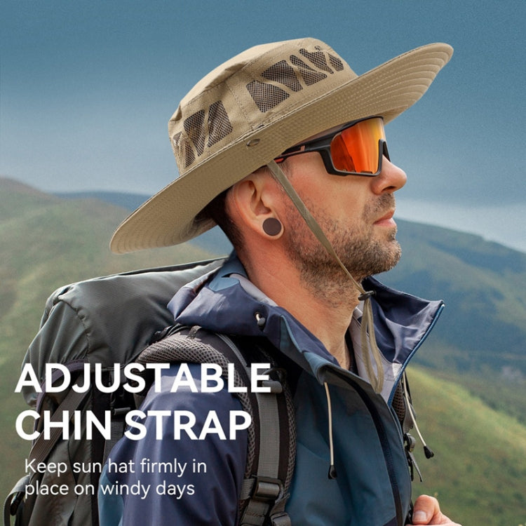 OZERO Summer Sun Shade Sunscreen Hat Outdoor Camping Breathable Large Brim Fisherman Hat, Color: 0063 Navy