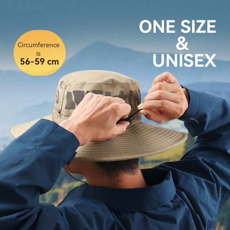 OZERO Summer Sun Shade Sunscreen Hat Outdoor Camping Breathable Large Brim Fisherman Hat, Color: 0069 Khaki