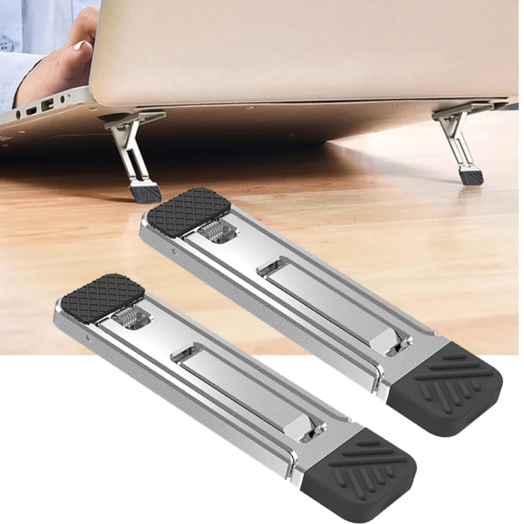 2pcs Invisible Cooling Stand Heightening Pad For Laptop & Smartphones & Tablet - Light Gray