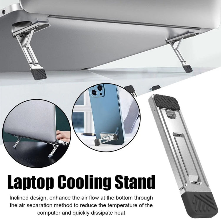 2pcs Invisible Cooling Stand Heightening Pad For Laptop & Smartphones & Tablet - Light Gray