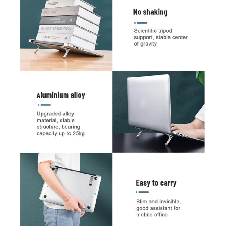 2pcs Invisible Cooling Stand Heightening Pad For Laptop & Smartphones & Tablet - Light Gray