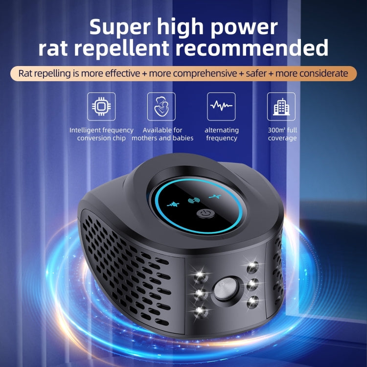 QSQ218 Multifunctional LED Household Indoor High-power Ultrasonic Mouse Repellent UK Plug