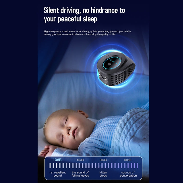 QSQ218 Multifunctional LED Household Indoor High-power Ultrasonic Mouse Repellent UK Plug