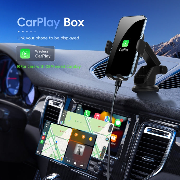 Fast Charging Retractable Recharging Cell Phone Holder With Wireless CarPlay Android Auto Function - Standard