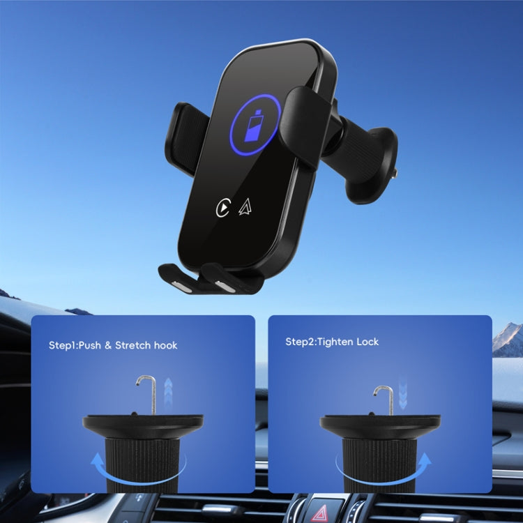 Fast Charging Retractable Recharging Cell Phone Holder With Wireless CarPlay Android Auto Function - Standard