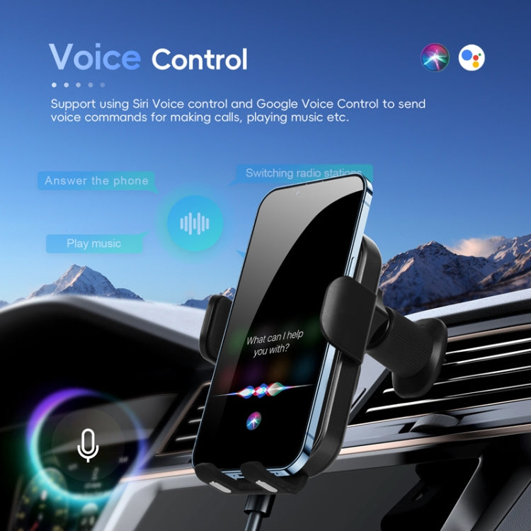 Fast Charging Retractable Recharging Cell Phone Holder With Wireless CarPlay Android Auto Function - Standard