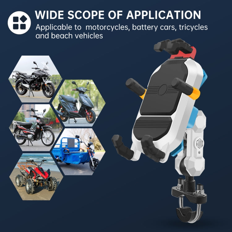 Colorful Motorcycle Shock-absorbing Navigation Mobile Phone Holder - Handlebar Model