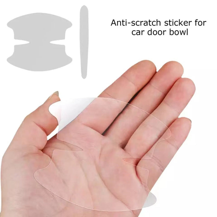 Car Door Handle Anti-scratch Protection Transparent Stickers Anti-collision Strips, Specifications: 8pcs /Set