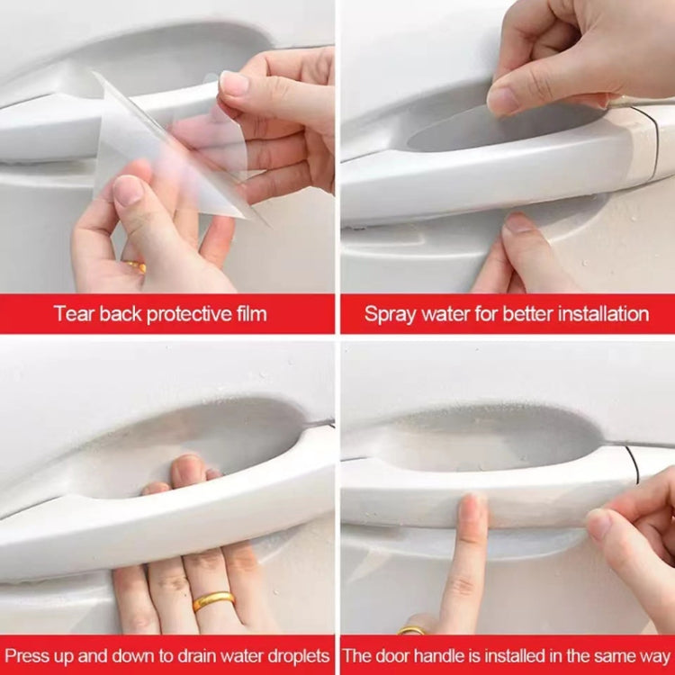 Car Door Handle Anti-scratch Protection Transparent Stickers Anti-collision Strips, Specifications: 4pcs Handle Bowl