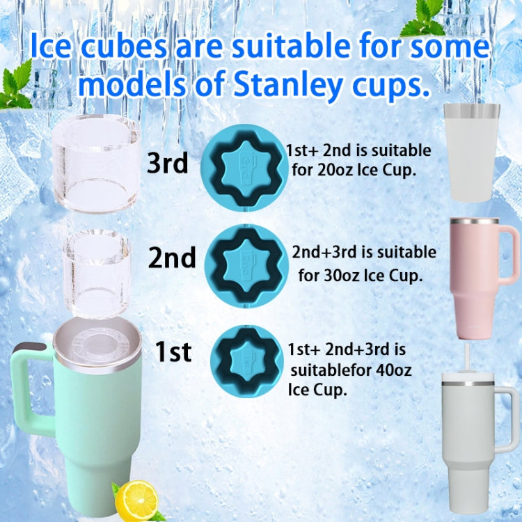 For Stanley Silicone Ice Compartment Large Capacity Ice Mould With Lid, Style: Snowflake Pink
