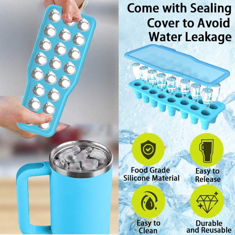 For Stanley Silicone Ice Compartment Large Capacity Ice Mould With Lid, Style: Snowflake Pink