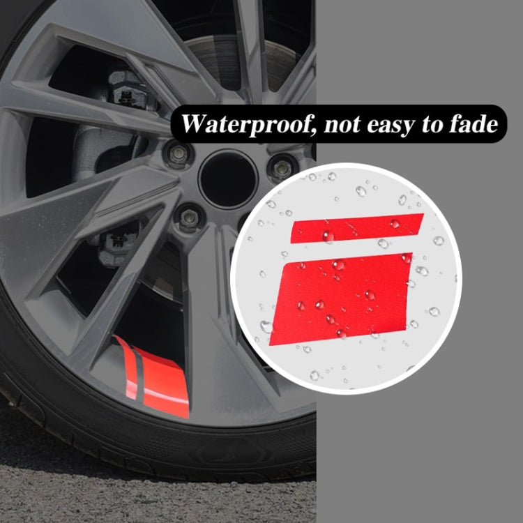 2pairs 18 inch~21 inch Car Reflective Wheel Modification Stickers, Color: 6pcs /Set White