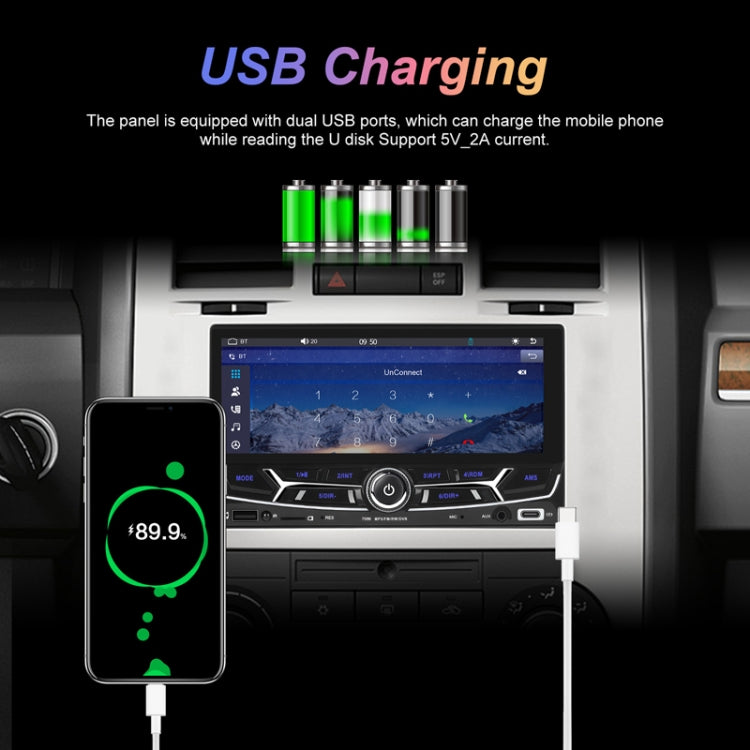 6.86inch Dual Butt Button Knob Player MP5 With Backup Camera Function / Bluetooth / CarPlay - Standard