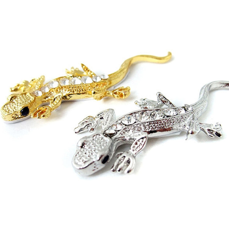 Zinc Alloy Rhinestone Gecko Metal 3D Car Sticker