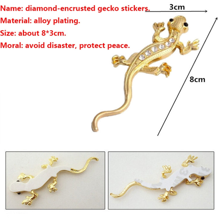Zinc Alloy Rhinestone Gecko Metal 3D Car Sticker