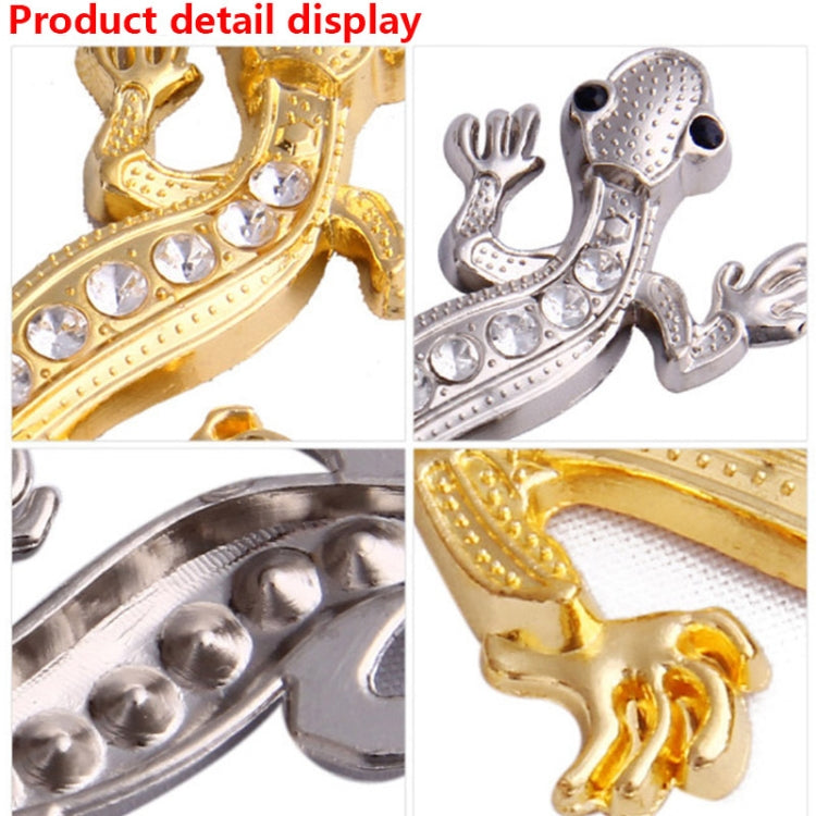Zinc Alloy Rhinestone Gecko Metal 3D Car Sticker