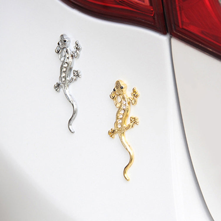 Zinc Alloy Rhinestone Gecko Metal 3D Car Sticker