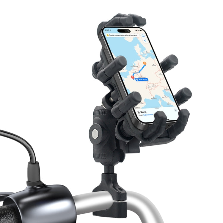Outdoor Motorcycle Aluminum Alloy Shock-absorbing Mobile Phone Holder - Handlebar Model