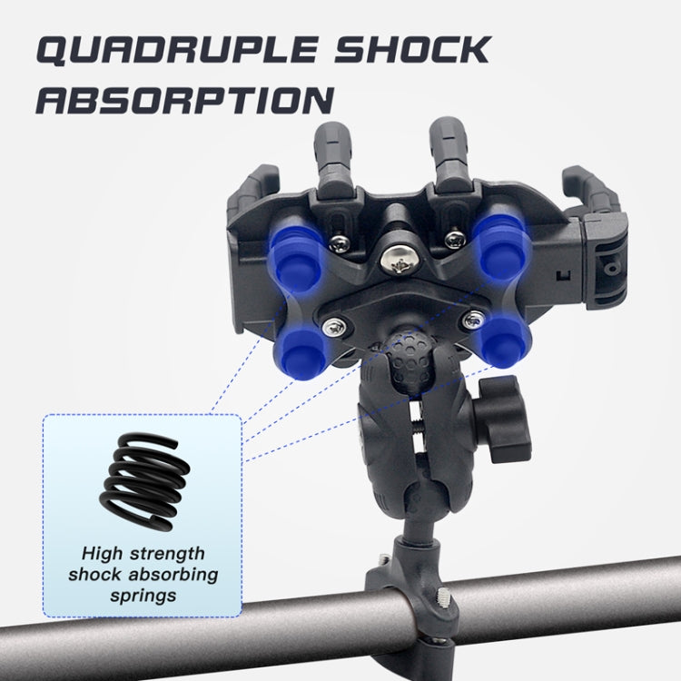 Outdoor Motorcycle Aluminum Alloy Shock-absorbing Mobile Phone Holder - Handlebar Model